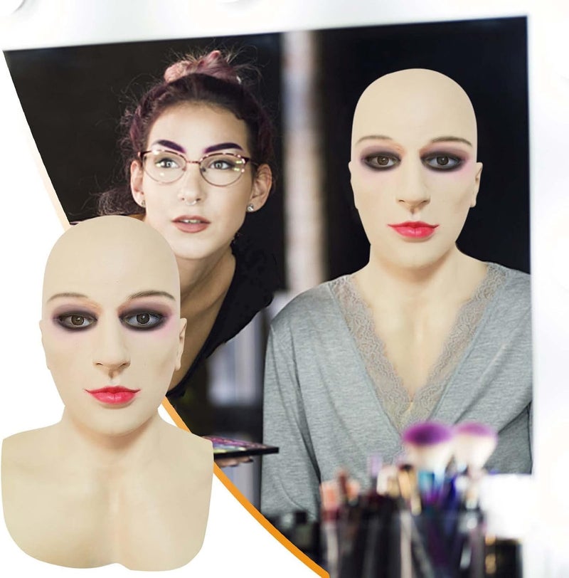 woobles Women's Skin Face-Masks, Super Soft Latex Beaty Women Face-Masks, Costume Party - Image 1